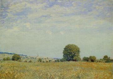 Fields at Saint Cloud Artwork by Alfred Sisley