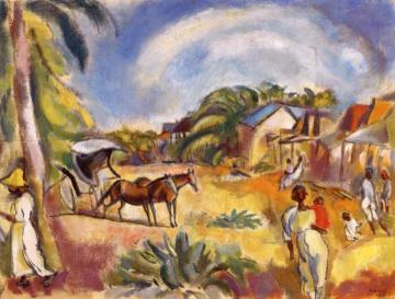 Landscape with Figures and Carriage Artwork by Jules Pascin