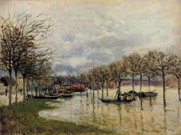 The Flood on the Road to Saint-Germain Artwork by Alfred Sisley