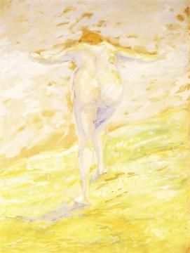 Nude on a Mountain Peak Artwork by Franz Marc