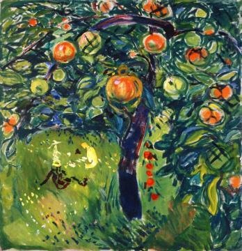 Apple Tree Artwork by Edvard Munch