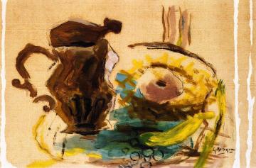 Still LIfe with Pitcher and Grapes Artwork by Georges Braque