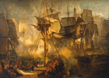 The Battle Of Trafalgar, As Seen From The Mizen Starboard Shrouds Of The Victory Artwork by Joseph Mallord William Turner