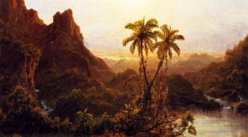 Tropical Landscape Artwork by Louis Remy Mignot