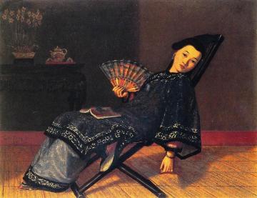 Oriental Lady With Fan Artwork by Enoch Wood Perry