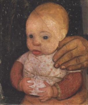 Infant with mother's hand Artwork by Paula Modersohn-Becker