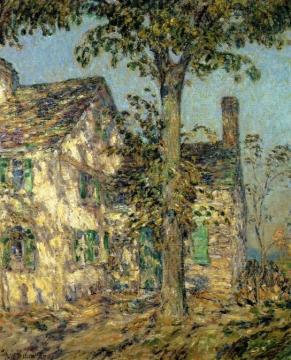 Sunlight on an Old House, Putnam Artwork by Frederick Childe Hassam