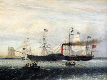 The Britannia Entering Boston Harbor Artwork by Fitz Hugh Lane