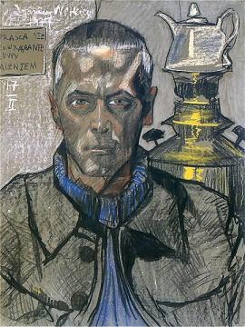 Self-Portrait with Samovar Artwork by Stanislaw Ignacy Witkiewicz