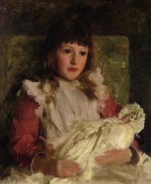 Portrait Study Of Molly Dalyrmple Artwork by Henry Scott Tuke