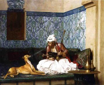 Arnaut Blowing Smoke in His Dog's Nose Artwork by Jean Leon Gerome