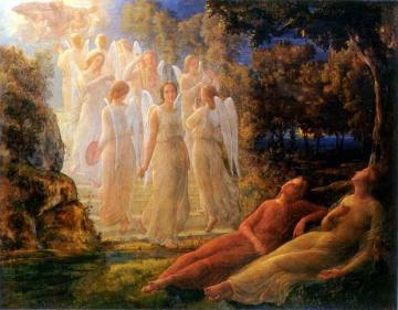 Poem Of The Soul 12, The Golden Ladder Artwork by Louis Janmot