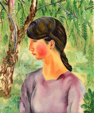 Girl's Head Artwork by Moise Kisling