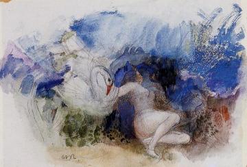 Leda and the Swan Artwork by Odilon Redon