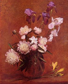 Bouquet of Peonies and Iris Artwork by Henri Fantin-Latour