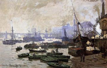 Boats in the Port of London Artwork by Claude Oscar Monet