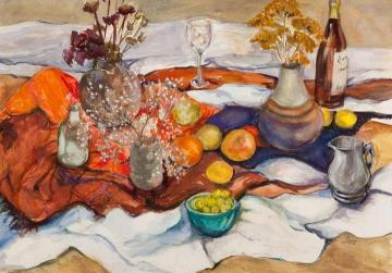 Autumn Study Artwork by Freida Marion Ewart Scott