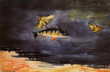 Fish and Butterflies Artwork by Winslow Homer