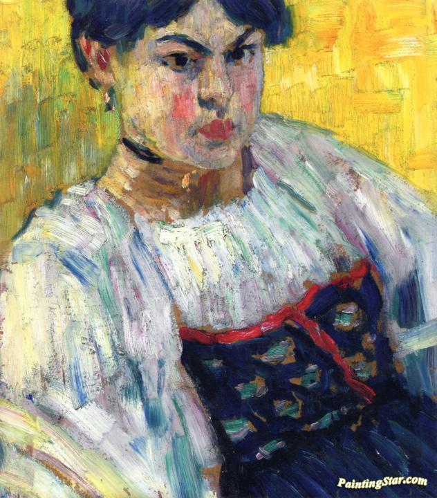 Woman in Traditional Costume Artwork by Alexej Jawlensky