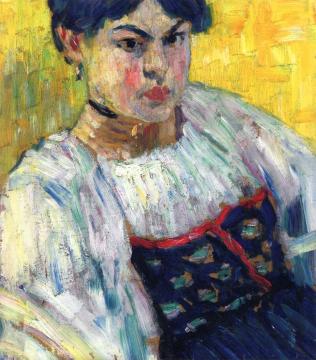 Woman in Traditional Costume Artwork by Alexej Jawlensky