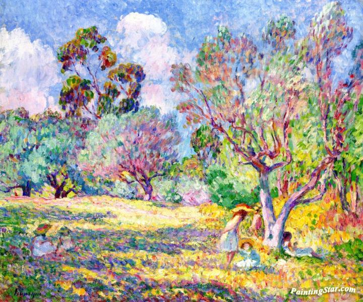 Children In A Meadow Artwork by Henri Lebasque