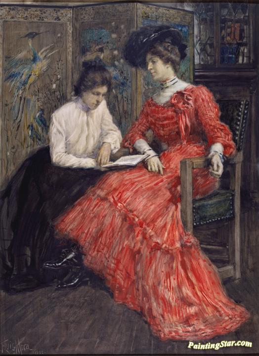 Mrs F. Luis Mora And Her Sister Artwork by Francis Luis Mora