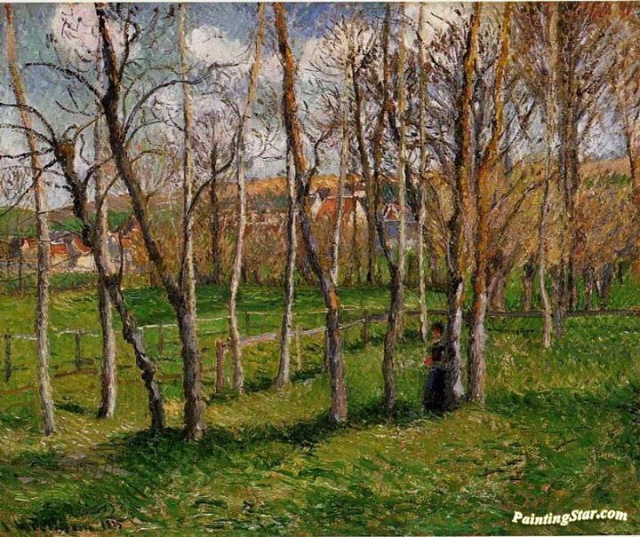 Meadow at Bazincourt Artwork by Camille Pissarro