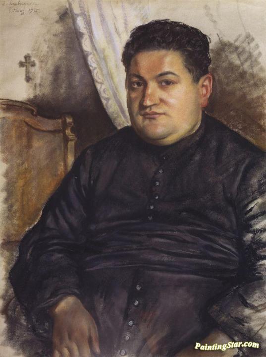 Portrait of Abbot Esten Artwork by Zinaida Serebriakova