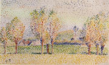 Eragny Landscape Artwork by Camille Pissarro