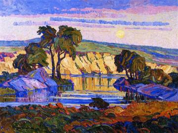 Creek At Moonrise Artwork by Birger Sandzen