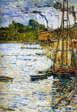 The Mill Pond Artwork by Frederick Childe Hassam