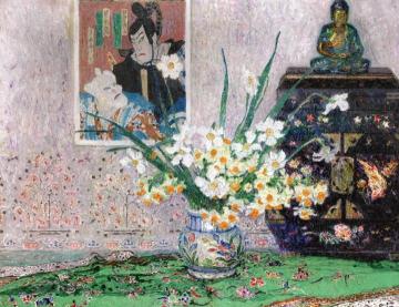 Still Life with Japanese Print Artwork by Leon De Smet