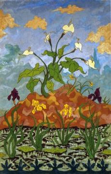 Four Decorative Panels: Arums and Purple and Yellow Irises Artwork by Paul Ranson