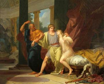 Socrates Dragging Alcibiades From The Embrace Of Aspasia Artwork by Jean Baptiste Regnault
