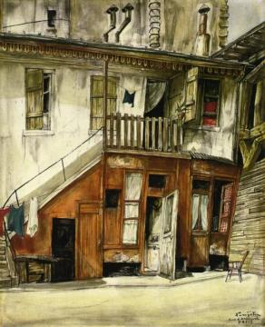 Rue d'Arsonval, Paris Artwork by Tsuguharu Foujita