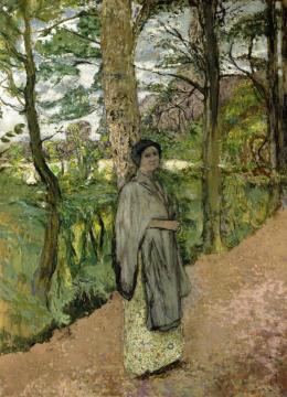 Woman in Grey in a Lane Artwork by Edouard Vuillard