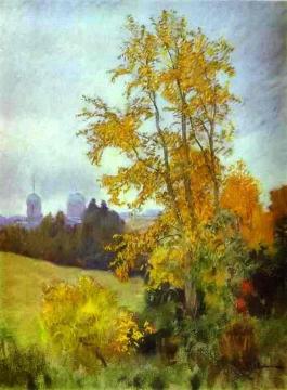 Autumn Landscape with a Church Artwork by Isaac Ilich Levitan