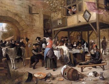 Feast of the Chamber of Rhetoricians near a Town Gate Artwork by Jan Steen