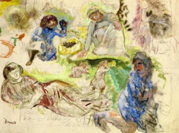Figure Studies for 'Le Printemps' Artwork by Pierre Bonnard