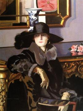 Lady In Black Artwork by Francis Campbell Boileau Cadell