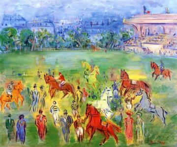 Paris, Racetrack At Auteuil Artwork by Jean Dufy