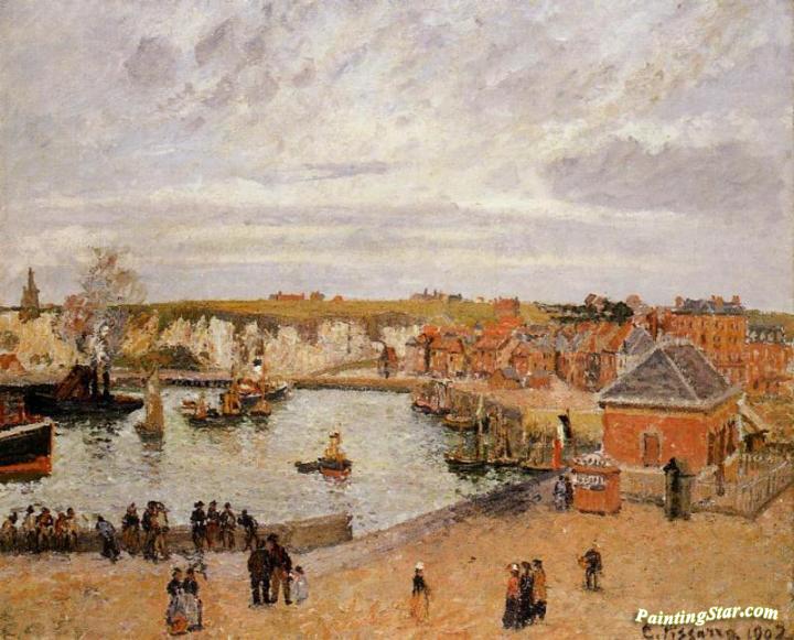 The Port of Dieppe Artwork by Camille Pissarro