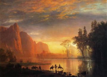 Yosemite Valley Sunset Artwork by Albert Bierstadt