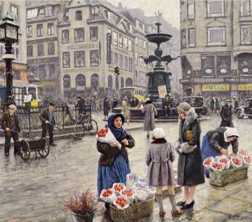A bunch of red tulips Artwork by Paul Gustave Fischer