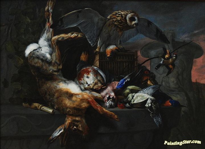 Still Life with Owl Artwork by Pieter Boel