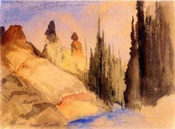 Tower Creek Artwork by Thomas Moran
