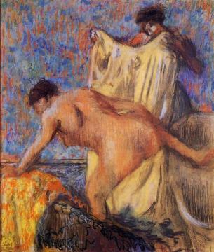 Woman Leaving Her Bath Artwork by Edgar Degas