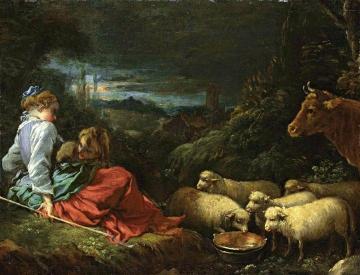 Young Shepherdess Artwork by Francois Boucher