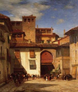 Spanish Market Place Artwork by Samuel Colman Jr.