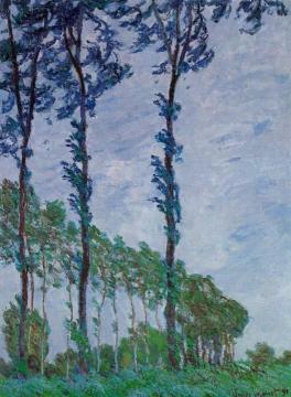 Poplars, Wind Effect Artwork by Claude Oscar Monet